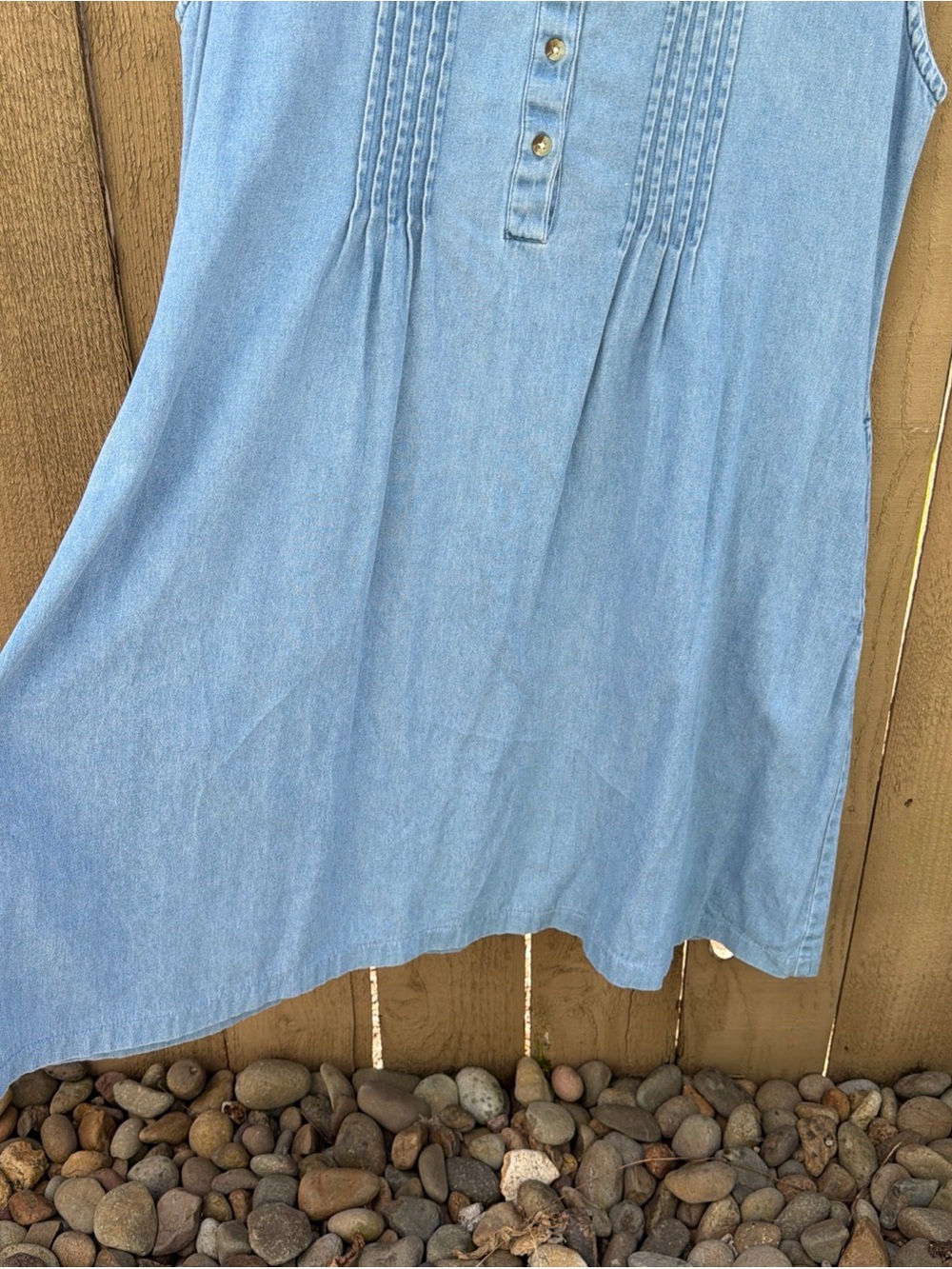 Vintage Women’s The Vermont Country Store Denim Sleeveless Dress Size Large - Picture 3 of 9